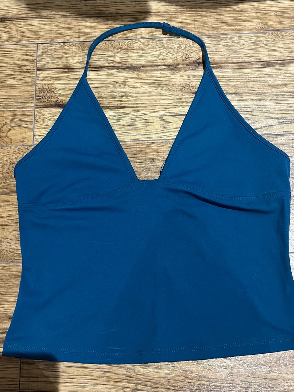 Garage sleek plunge halter top in teal tease. Only worn once, like new
